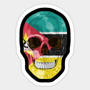 Mozambique Flag Skull - Gift for Mozambican With Roots From Mozambique Sticker